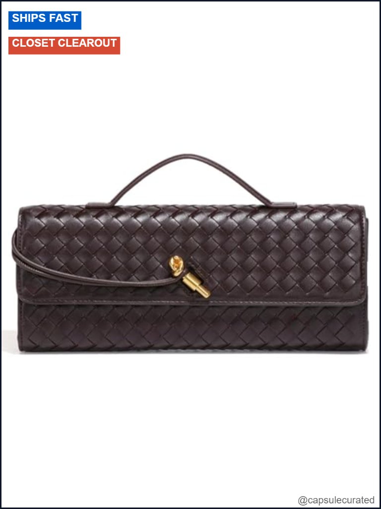 Women's Woven Faux Leather Evening Clutch Crossbody Shoulder Hobo Handbag
